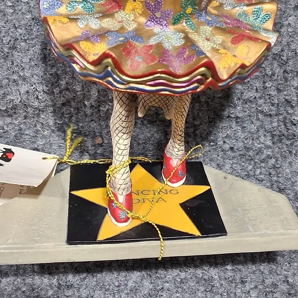 CowParade Dancing Diva Figurine Multi-Color Floral Tutu Cow Art Collectible 6